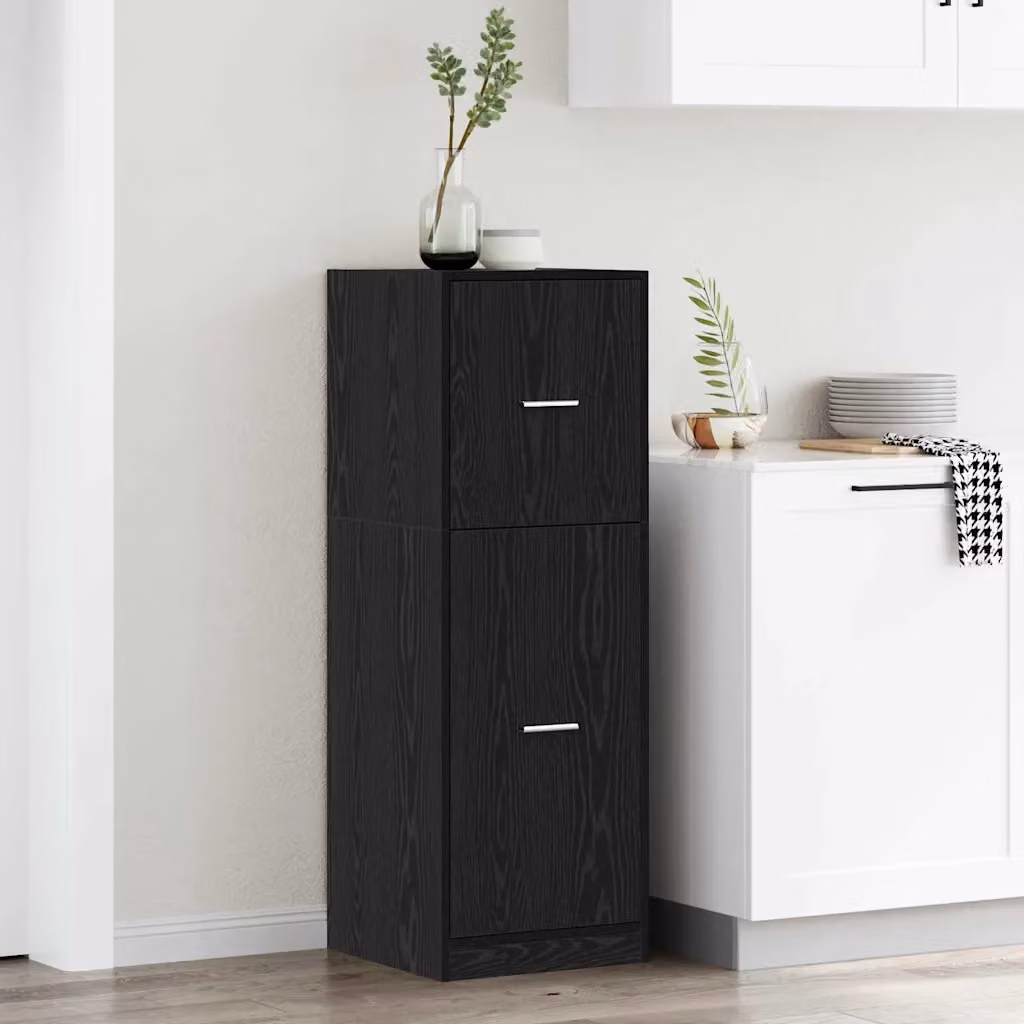 Armadio da dispensa moderno vidaXL in legno nero L/P/H: 40 x 41 x 118 cm