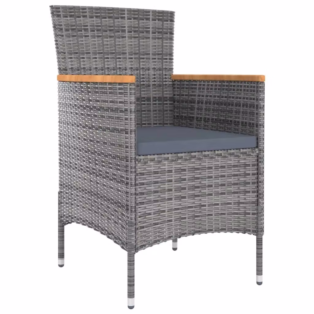 Set da pranzo da giardino HELLOSHOP26 in legno di acacia con 9 pezzi e cuscini grigi – 2