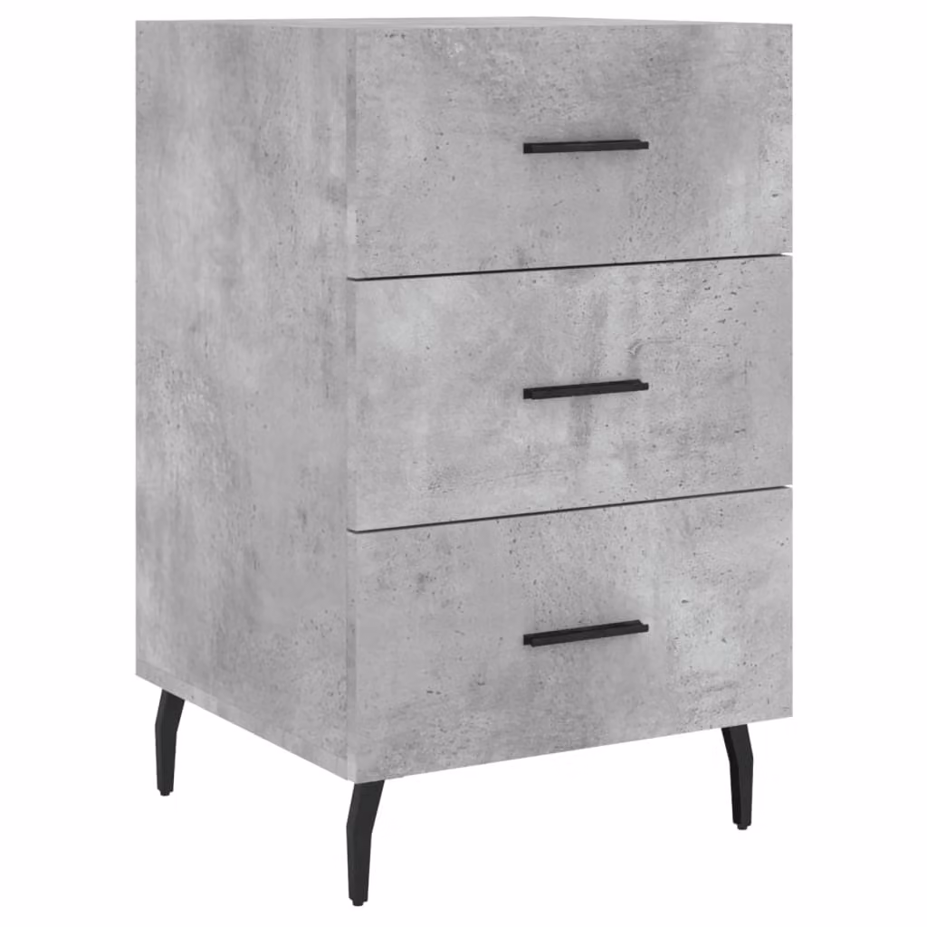 Comodino Grigio Cemento 40x40x66 cm in Legno Multistrato
