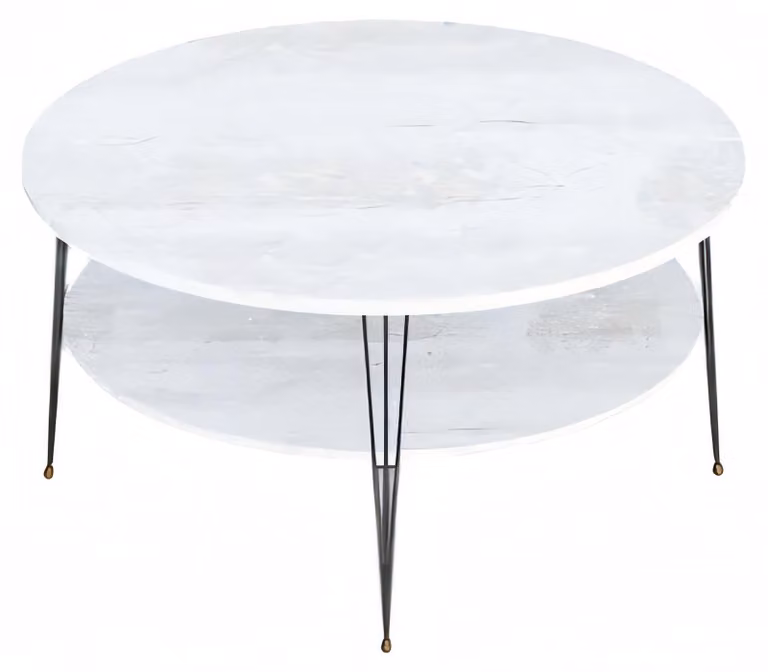 Weißer Holz-Couchtisch im modernen Design
