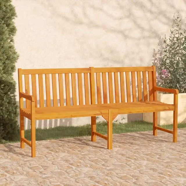 Panca da giardino vidaXL in legno di acacia oliato marrone con braccioli L: 180 cm, P: 56 cm, H: 90 cm – 1