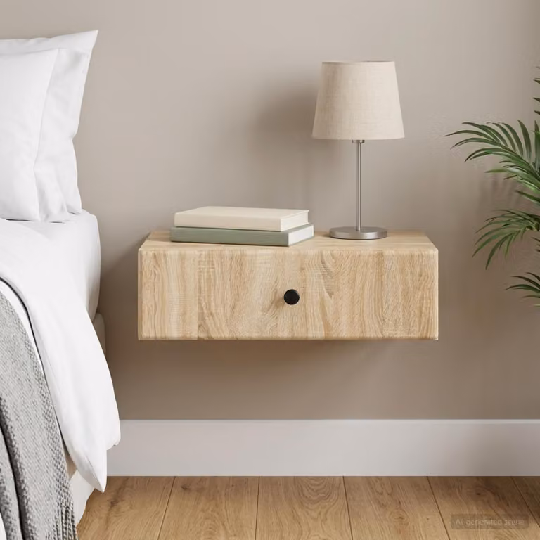 vidaXL Tavolino da Parete Laterale in Rovere Sonoma, L 59 cm x P 34,5 cm x H 17 cm