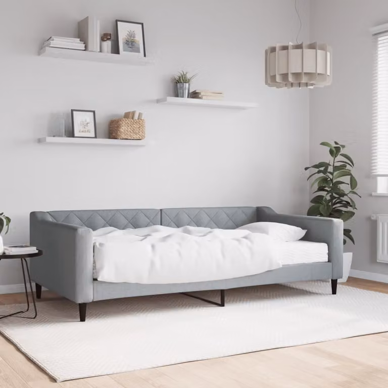 Maison Exclusive - Divano letto con materasso grigio chiaro 100x200 cm in tessuto