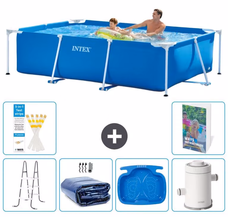 Piscina fuori terra rettangolare - 260x160x65 cm - composta da 5 elementi - modello S144