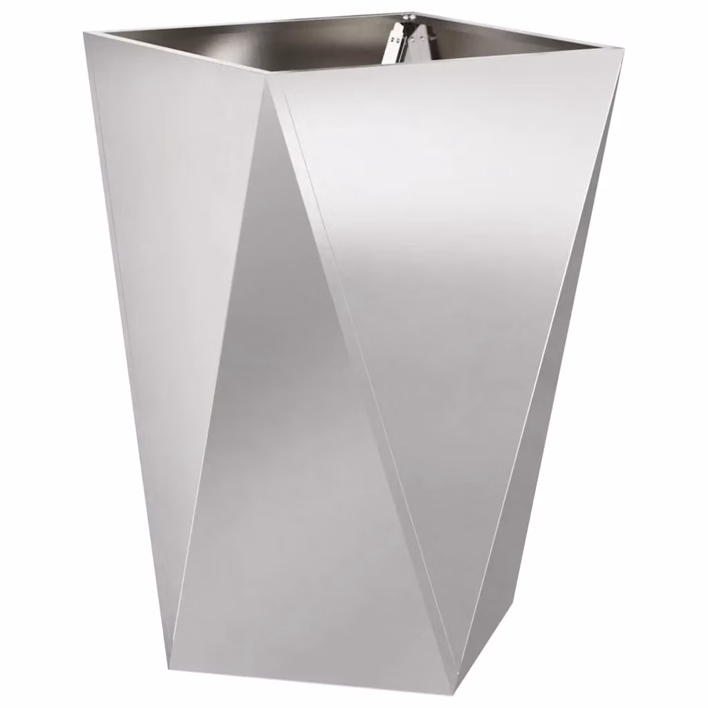 Fioriera moderna vidaXL in acciaio inossidabile argento, L/P/H: 50 x 50 x 75 cm – 2