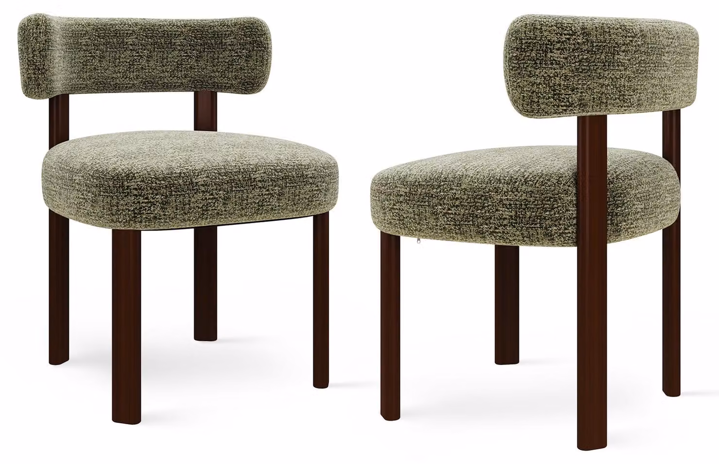 COLAMY Sedie da pranzo, set da 2, sedie da pranzo in legno massello dal design semplice e accogliente, colore verde