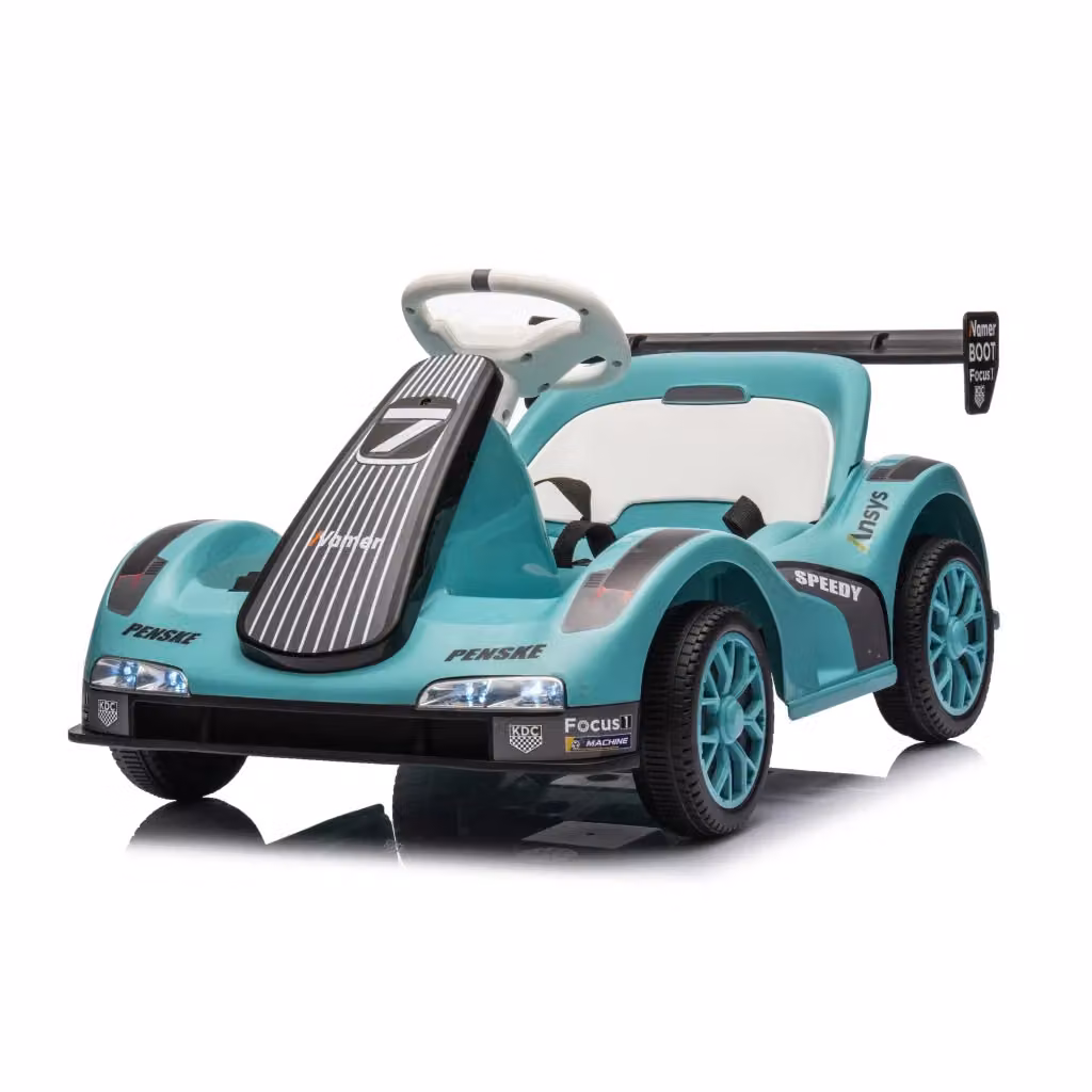 Go Kart Elettrico per Bambini 12V con Telecomando, Macchina Cavalcabile a Batteria Verde con Musica e Luci LED, L 81 cm x P 50.5 cm x H 45 cm – 2