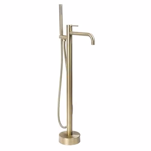 Rea - Rubinetto per vasca da bagno Clif dorato spazzolato - 26 x 16 x 99,5 cm