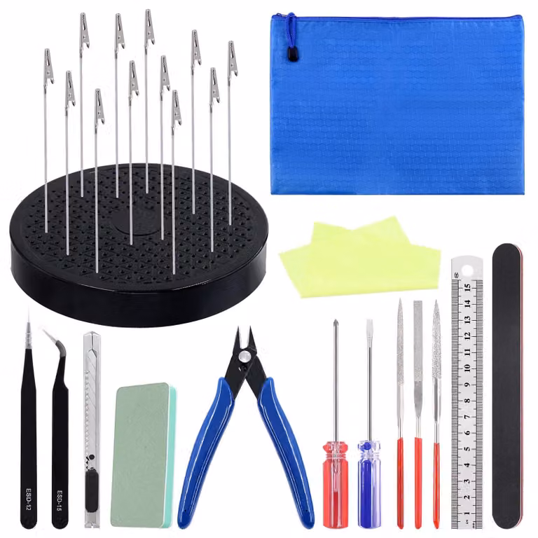 Solidchoice - Set di 27 utensili per modellismo con base girevole