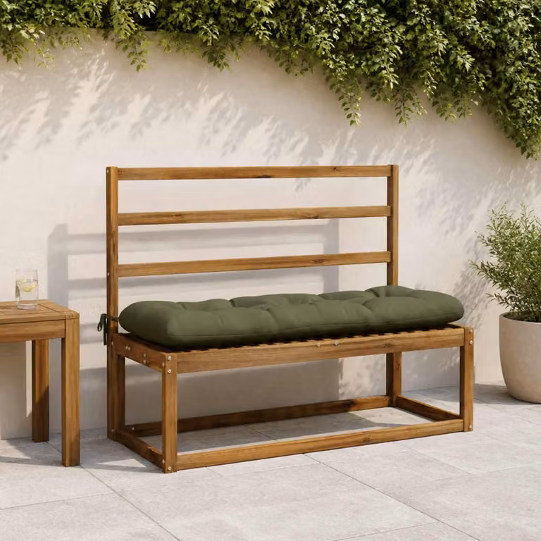 Cuscino per panchina vidaXL VIANEN verde, in poliestere con imbottitura in schiuma, L 120 x P 40 x H 12 cm