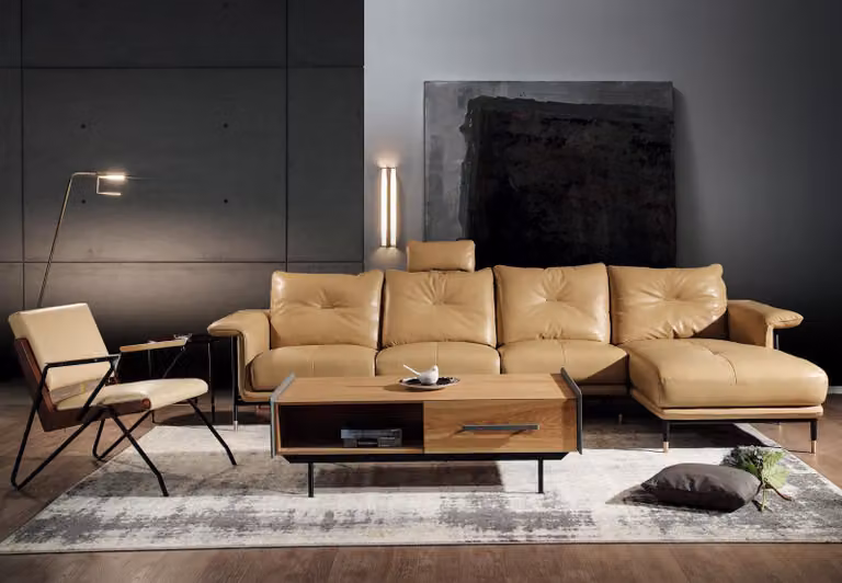 Couch Wohnlandschaft Eck Garnitur Design Modern Sofa L-Form Leder Sofa