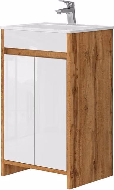 Set mobili bagno Lemgo Rovere dorato 2 pezzi Vicco