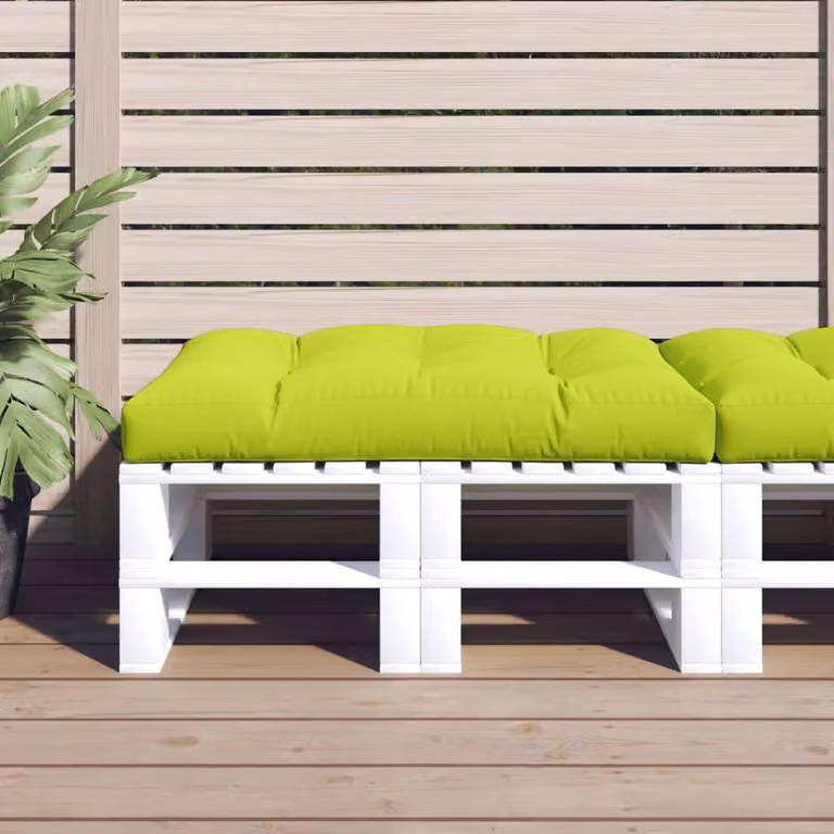Cuscino per Pallet vidaXL Verde, L 120 cm x P 80 cm x H 12 cm, in Tessuto Idrorepellente e Resistente ai Raggi UV