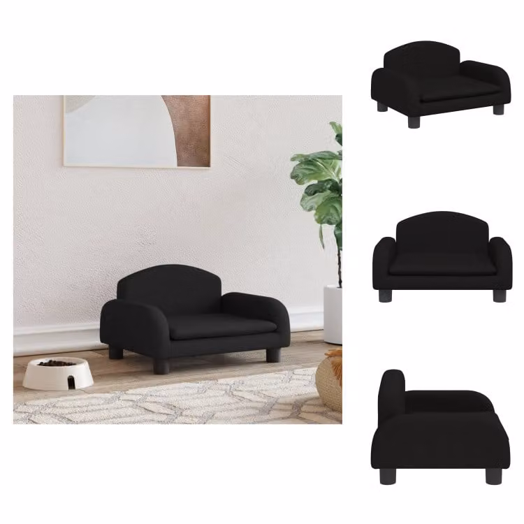 vidaXL Letto per cani nero 50x40x30 cm in tessuto - Letti per cani