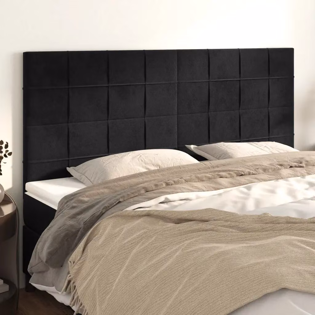 Testiera classica in velluto nero con pannello imbottito L: 180 cm, P: 5 cm, H: 118-128 cm – 2