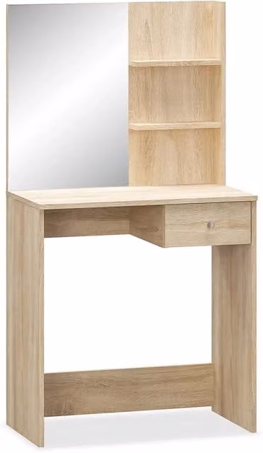 Toeletta moderna in legno multistrato color rovere, L: 75 cm, P: 40 cm, H: 141 cm
