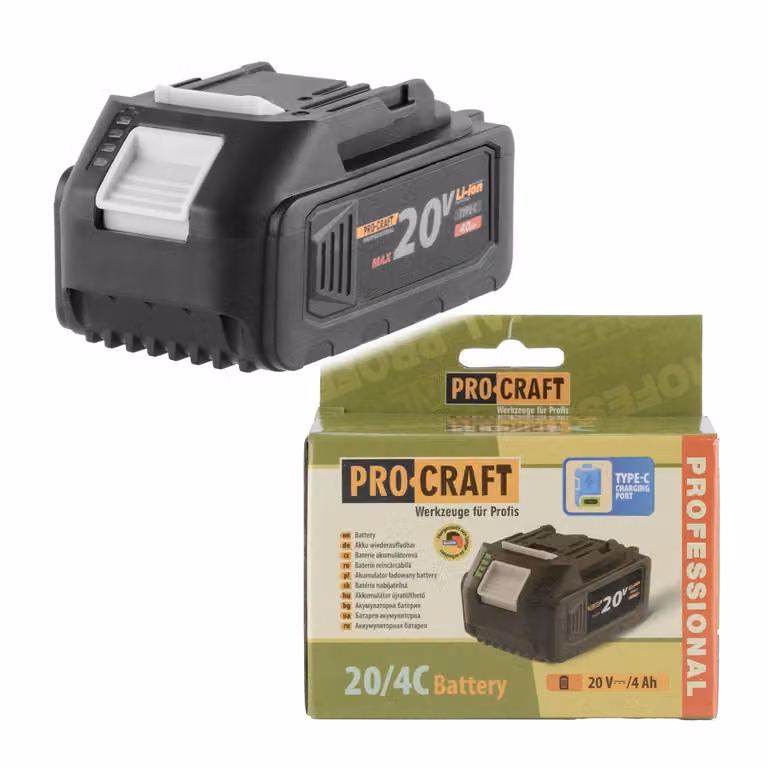 Batteria Procraft 20/4C 20 V 4,0 Ah / 4000 mAh Li-ion con indicatore di carica