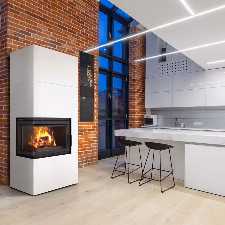 Focolare modulare 8 kW Ø 200 Bianco