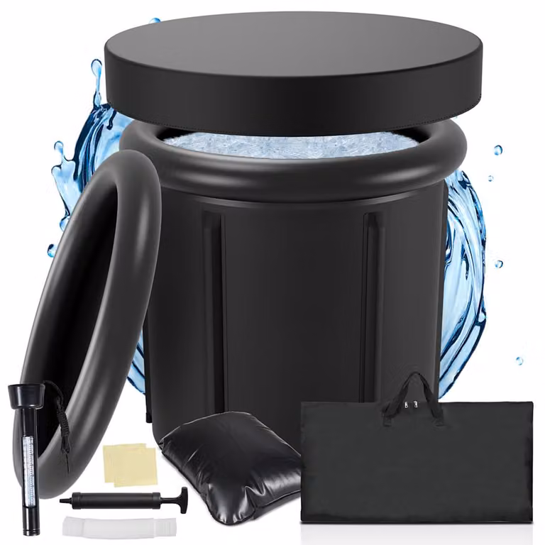 Ikodm Vasca per bagno di ghiaccio 80 cm x 80 cm Vasca per immersione in sauna per adulti Vasca per bagno di ghiaccio