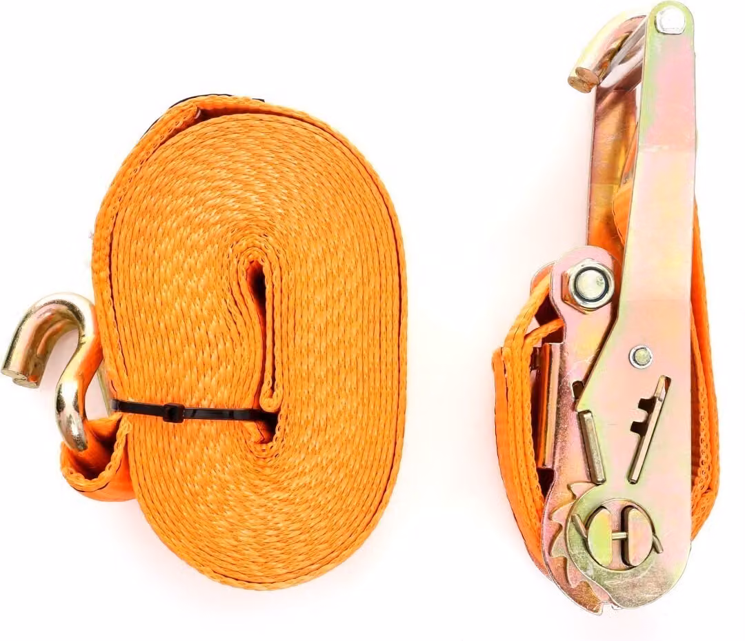Kraft&Dele KD1335 Cinghia di serraggio con cricchetto e ganci 8m/50mm/5t a due punti