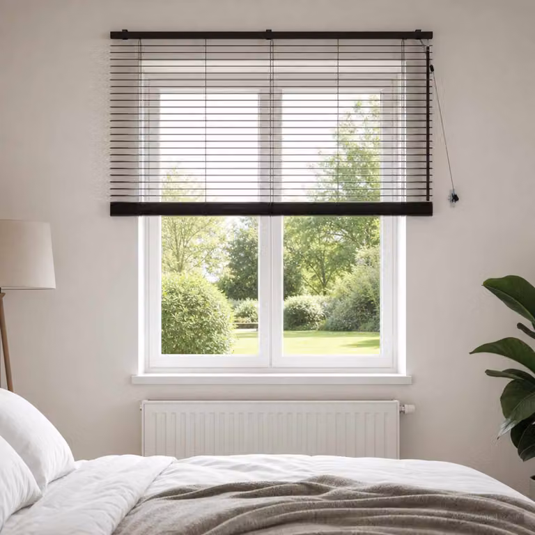 vidaXL Tenda Veneziana Marrone Scuro L: 150 cm, H: 130 cm, 35 mm