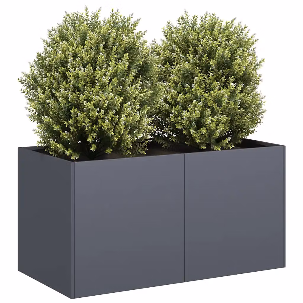 Fioriera vidaXL in acciaio color antracite L: 80 cm, P: 40 cm, H: 40 cm