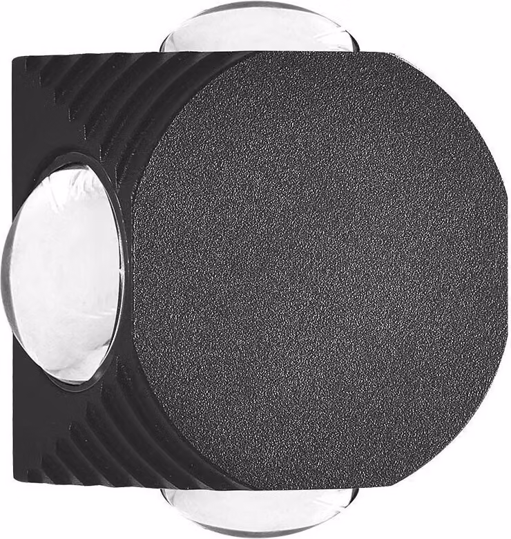 V-TAC VT-2544 Lampada da parete LED 4W rotonda con 4 fasci luminosi applique da muro 4000K colore nero IP54 - SKU 10590