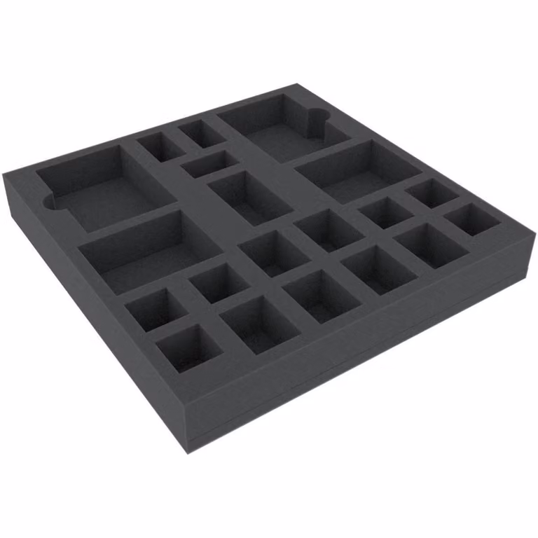 Inserto in schiuma 280x280x40 mm con 20 scomparti per giochi da tavolo