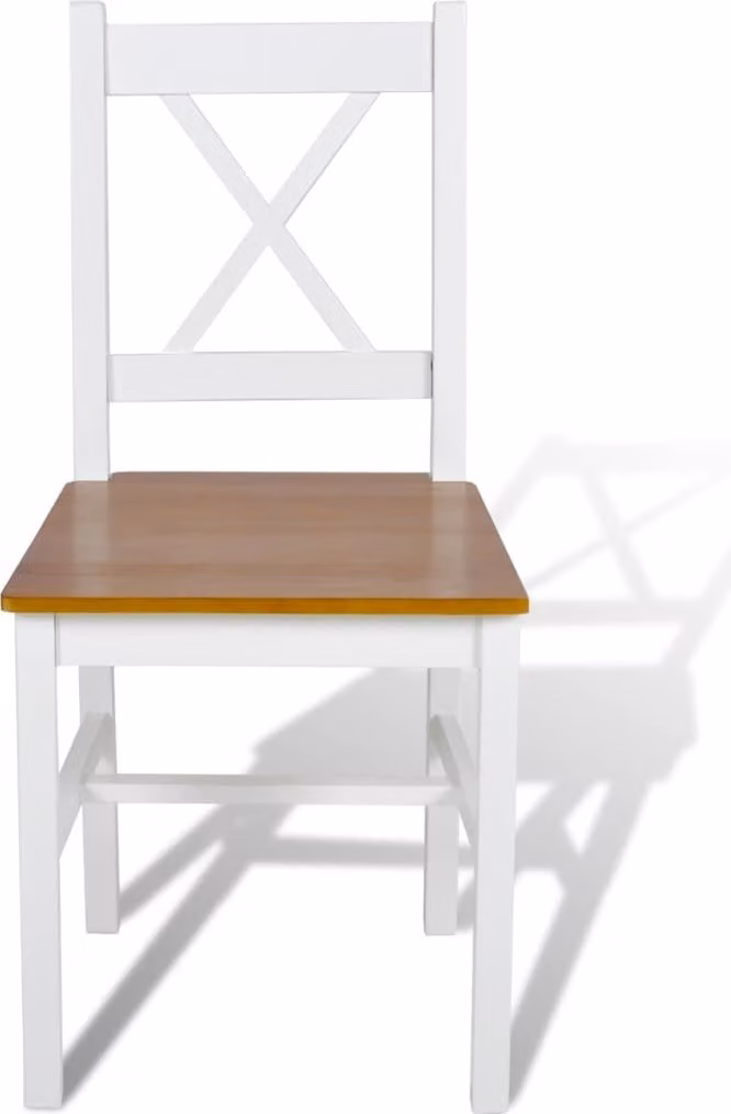 vidaXL Sedie da pranzo 4 pz. Legno di pino bianco