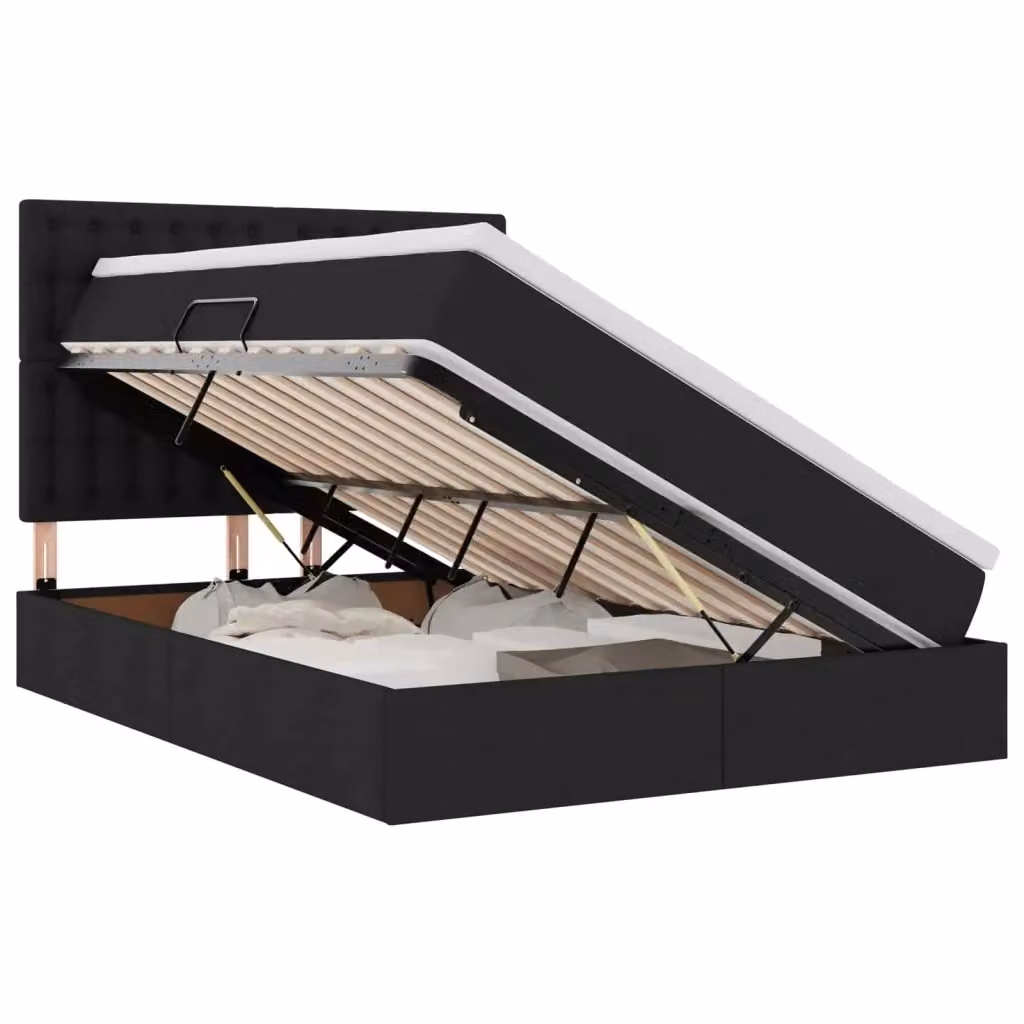 Letto con contenitore e illuminazione LED vidaXL Nero L: 140 cm, P: 190 cm, H: 144 cm – 2