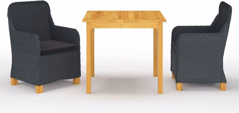 Maison Exclusive - Set da pranzo da giardino a 3 pezzi, grigio scuro