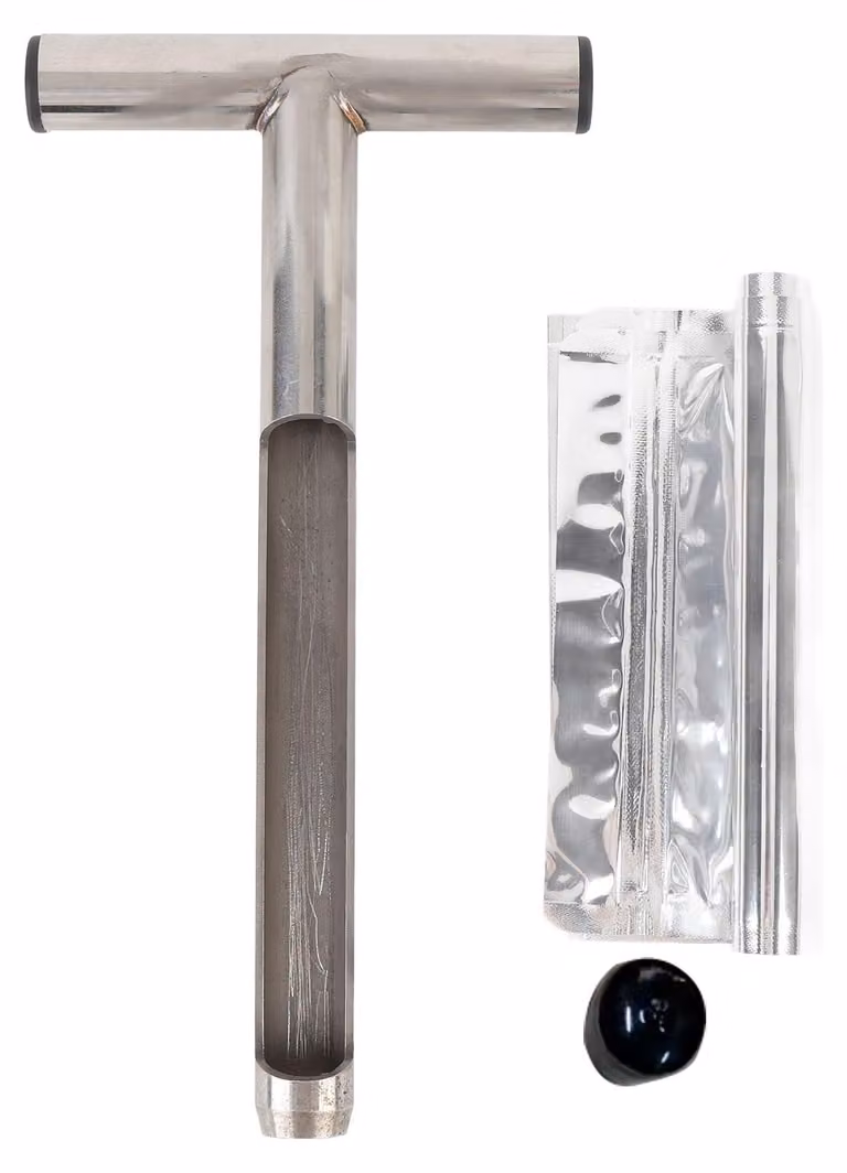 Sonda per campioni di terreno con manico a T, kit di test con asta in acciaio inossidabile, 2 sacchetti per campioni per la cura delle piante, giardino, agricoltura