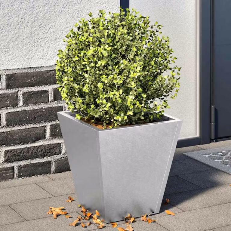 Set di 2 fioriere da giardino vidaXL in acciaio zincato grigio, L/P/H: 30 x 30 x 30 cm