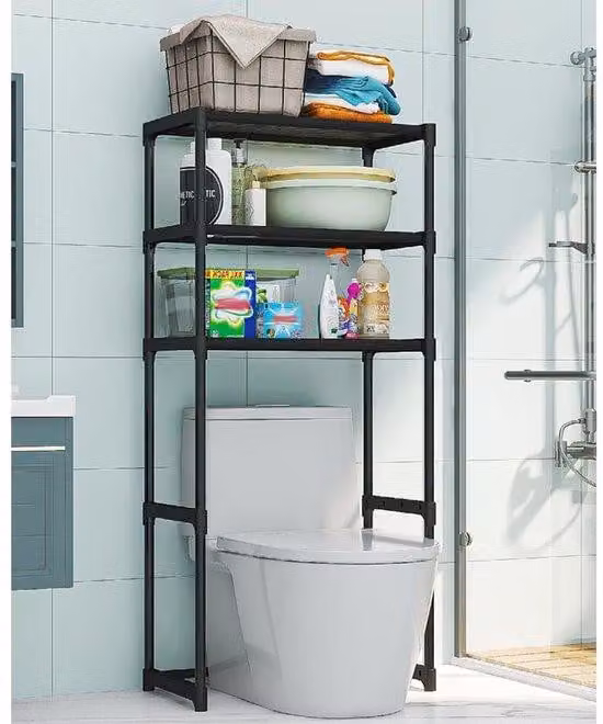 Mobile da bagno a tre ante, mobile con specchio a 3 strati, metallo, dimensioni 50,5 x 30 x 134 cm, facile da montare, portata massima 15 kg.