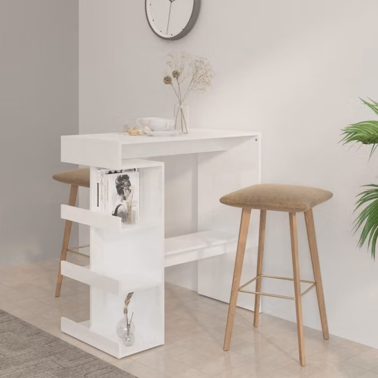 Maison Exclusive - Tavolo bar con ripiano bianco lucido 100x50x101,5 cm