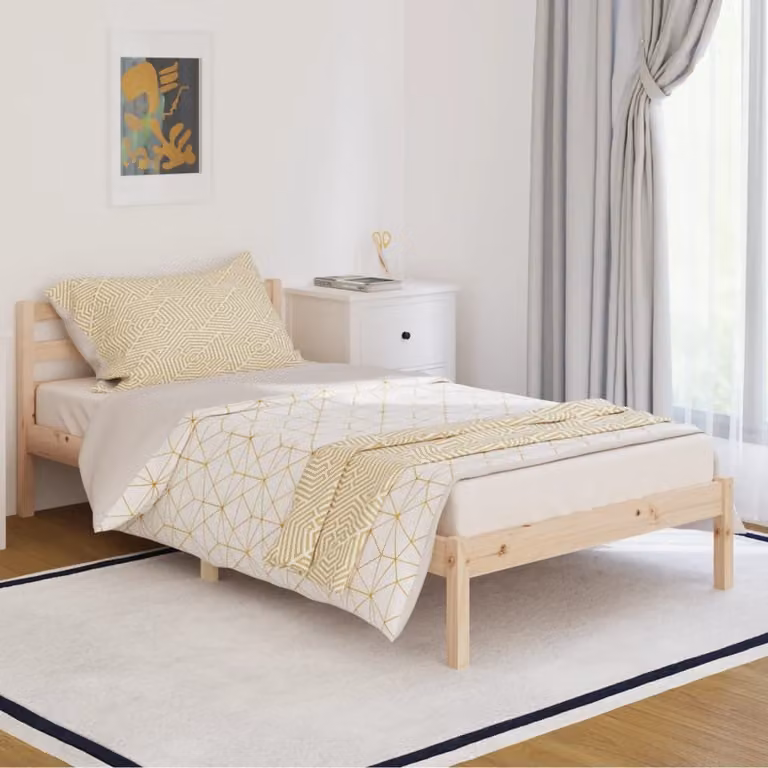 The Living Store Letto in legno massiccio di pino 100x200 cm