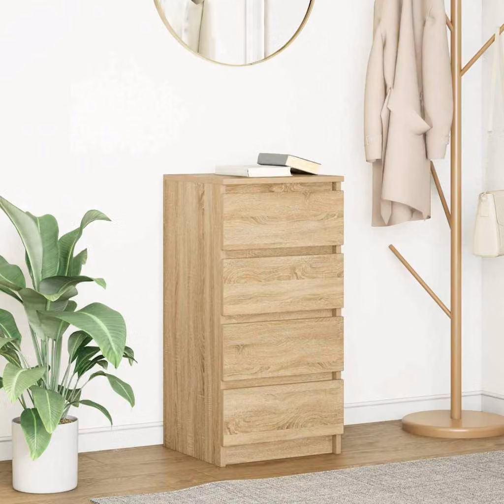 Credenza vidaXL in Legno Multistrato e MDF, Colore Rovere Sonoma, L 37,5 cm x P 35 cm x H 76 cm