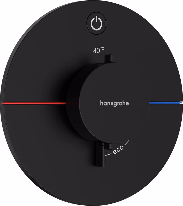 hansgrohe ShowerSelect Comfort S thermostat, encastré, 1 consommateur, rosace ronde, avec bouton, 15553670, 15553670