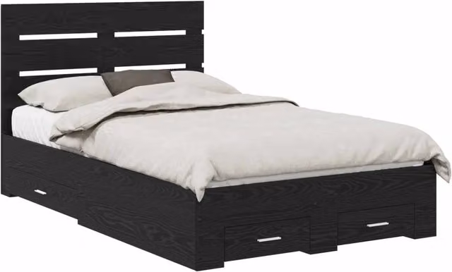 Letto matrimoniale | Letto per adulti | Struttura del letto Rovere Nero 120 x 190 cm Legno multistrato