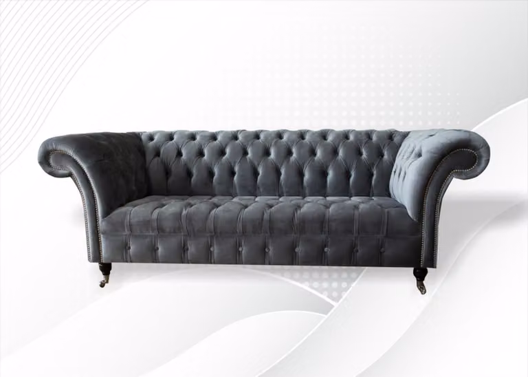 Chesterfield Grau Dreisitzer Kreative Möbel Wohnzimmer Modern Design Sofa