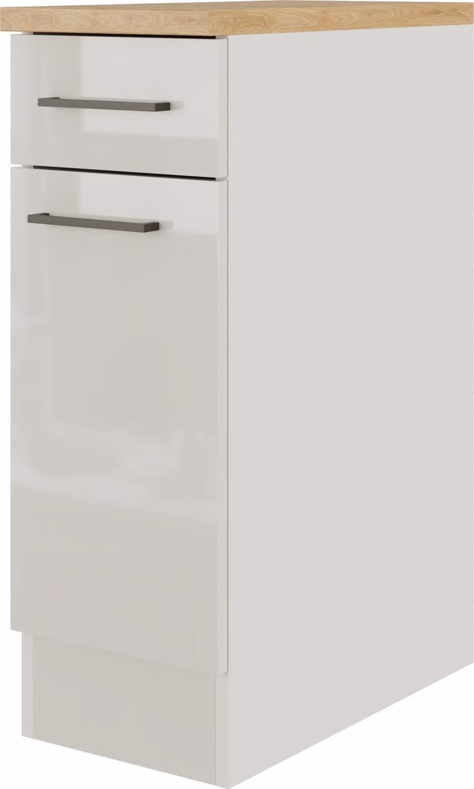 Fondo del mobile da cucina con cassetto e anta Flex Well Lund 30 x 60 x 85 cm grigio chiaro lucido grigio fumo opaco