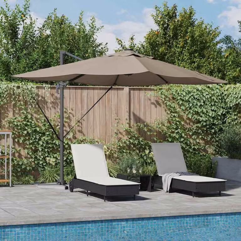 Maison Exclusive - Ombrellone, dimensioni 352 x 251 x 265 cm, realizzato in poliestere e alluminio, colore tortora