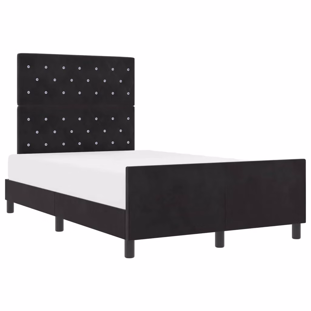 Letto a molle con testiera vidaXL in velluto nero L: 120 cm, P: 200 cm, H: 126 cm – 2