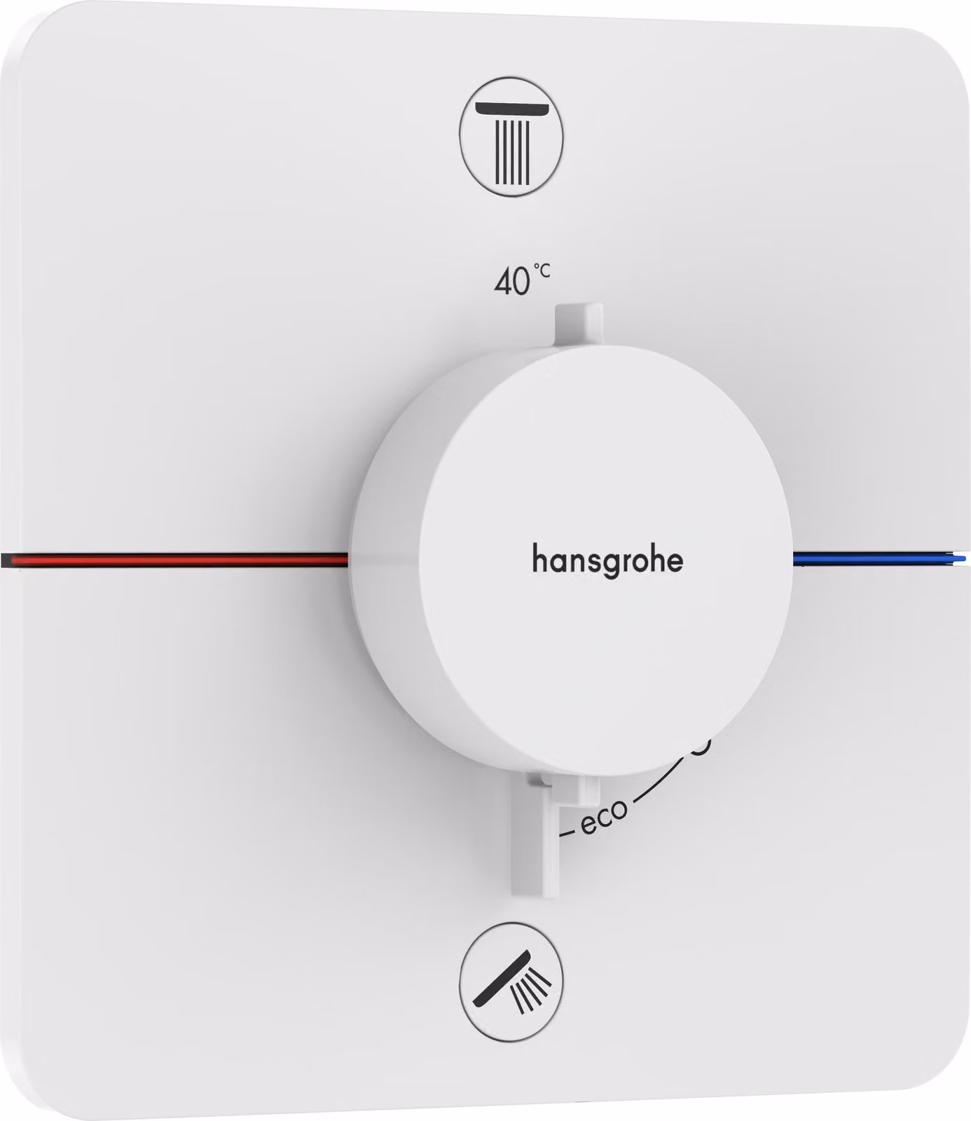hansgrohe ShowerSelect Comfort Q thermostat, encastré, 2 consommateurs, rosace Soft Edge, 15583700, 15583700