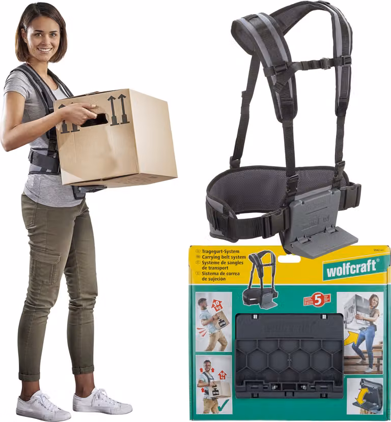 wolfcraft cinghia di trasporto nera 5582000