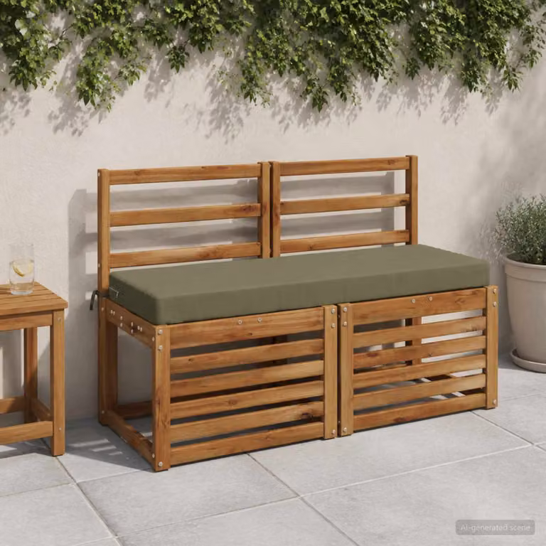 Set di 2 cuscini per panchina vidaXL SOEST verdi in poliestere con fodera rimovibile e resistente ai raggi UV