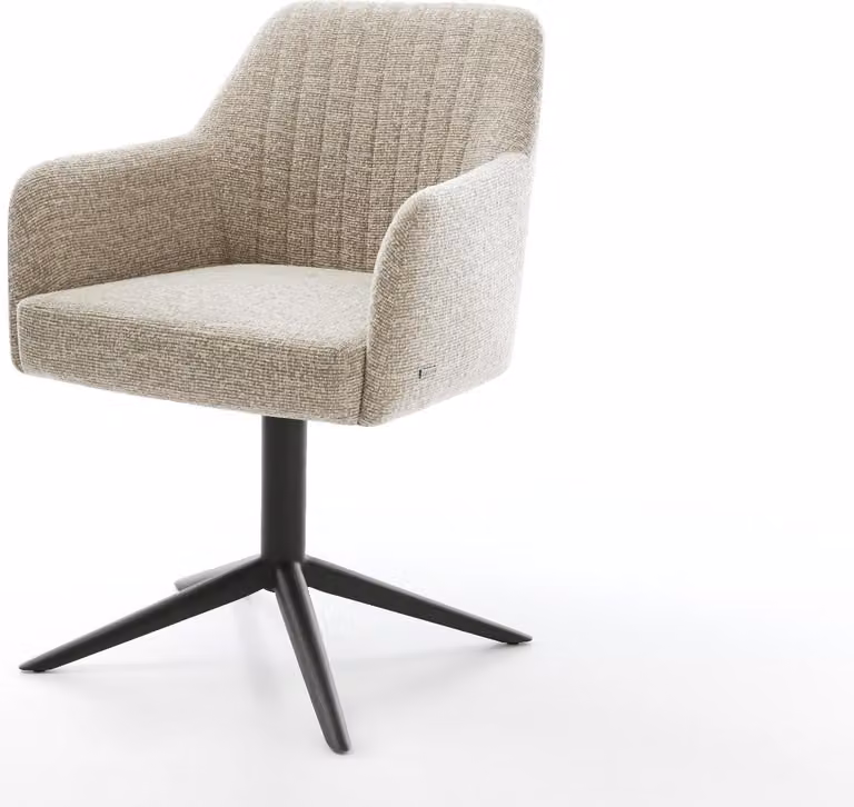 DELIFE sedia girevole Greg-Flex tessuto morbido beige base nera girevole a 360° funzione dondolo nucleo a molle tascabili