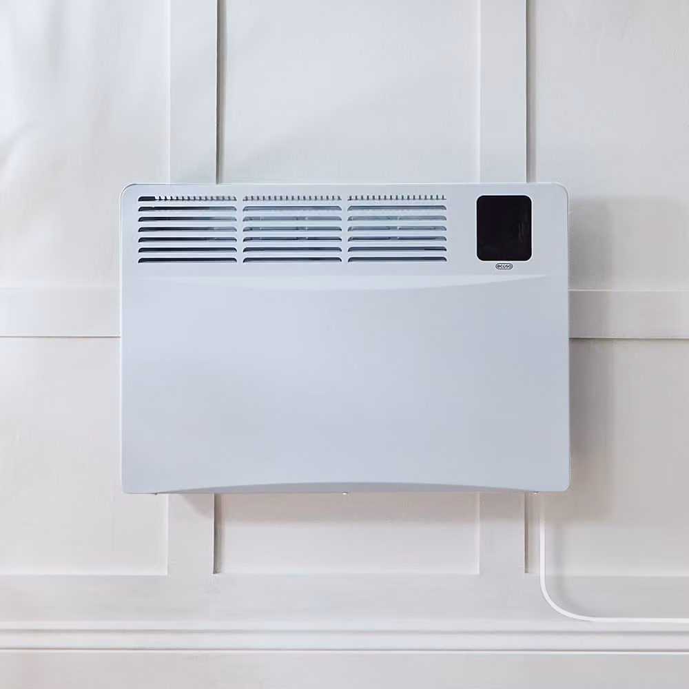 Pannello Convettore Elettrico Smart ECOSO by Hudson Reed Bianco 1500W con Controllo WiFi e App, Montaggio a Parete, L: 61.5 cm, H: 61.5 cm, P: 8 cm