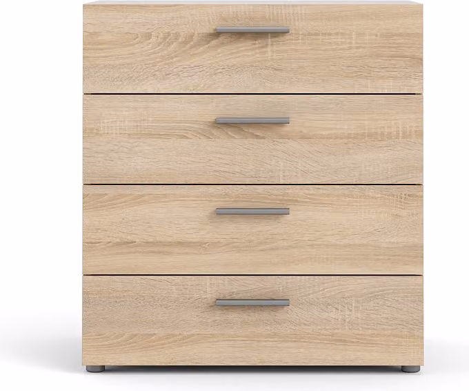 Cassettiera Petra con 4 cassetti, decoro in rovere.