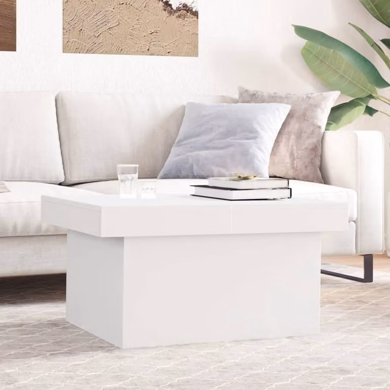 vidaXL Tavolino da Salotto Moderno Bianco in Legno L: 100 cm, P: 55 cm, H: 40 cm
